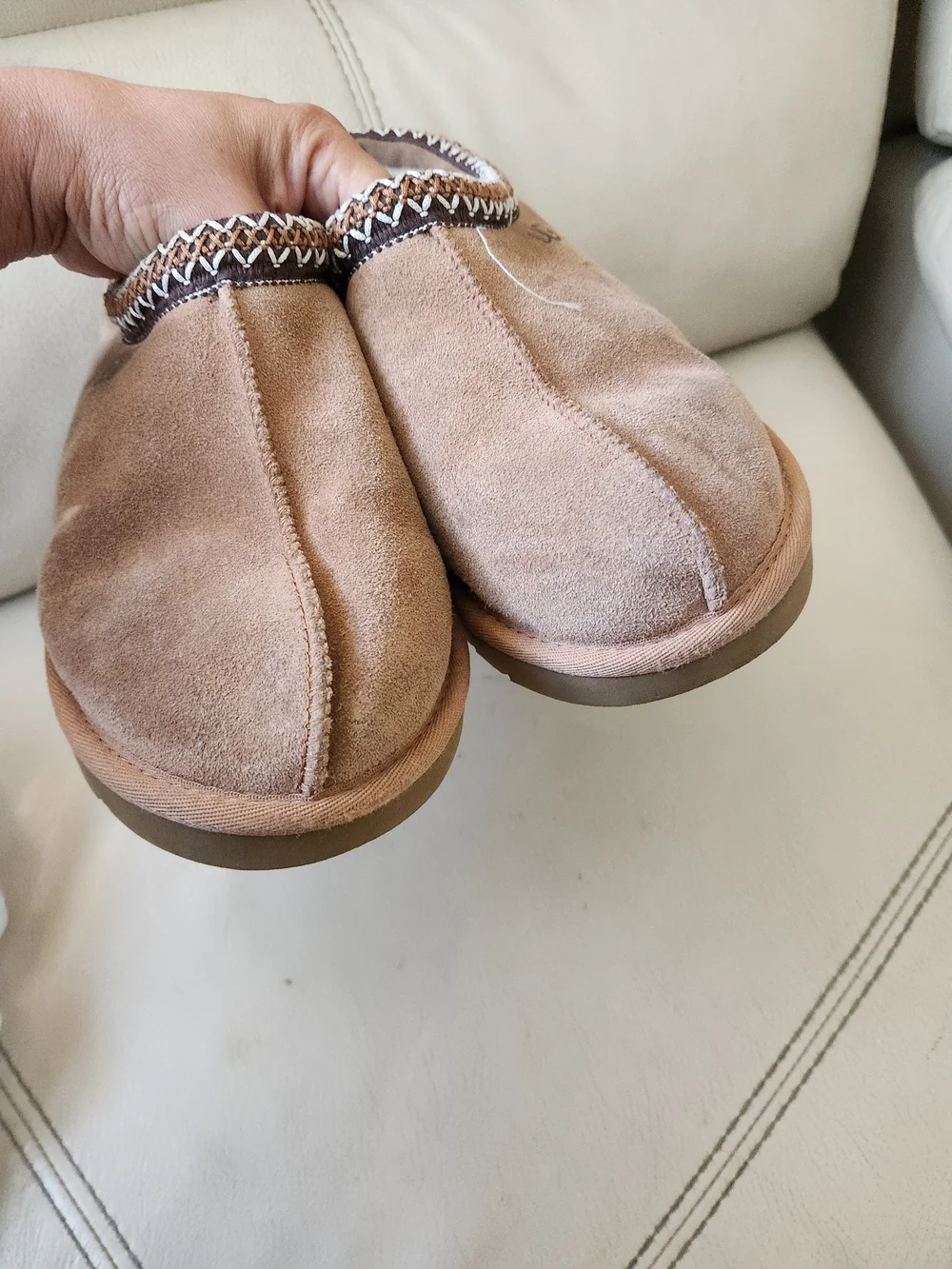 UGG Men’s Suede Slip-On Loafers in Chestnut Brown